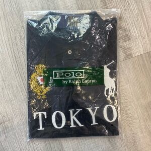 Ralph Lauren Men's Navy Polo Shirt with Tokyo Embroidery